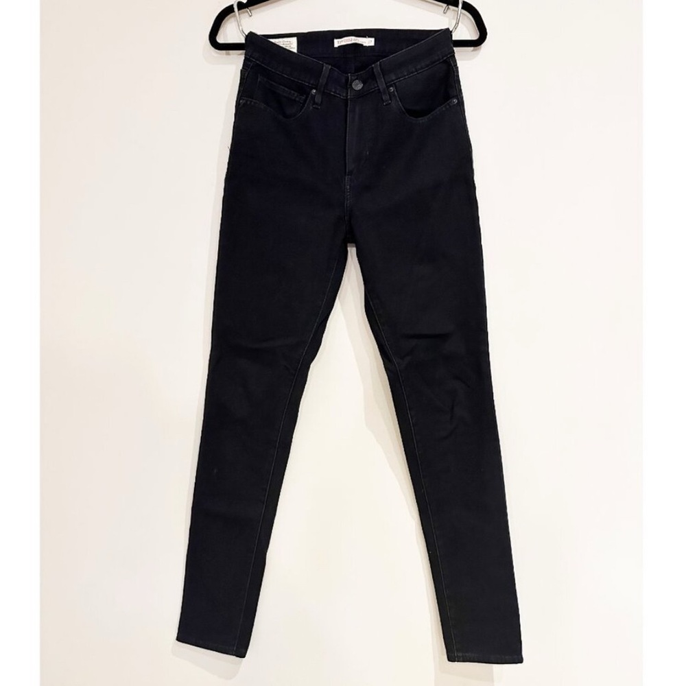 Levi's 721 Premium Skinny Jeans Black Womens Size 27 High Rise Stretch